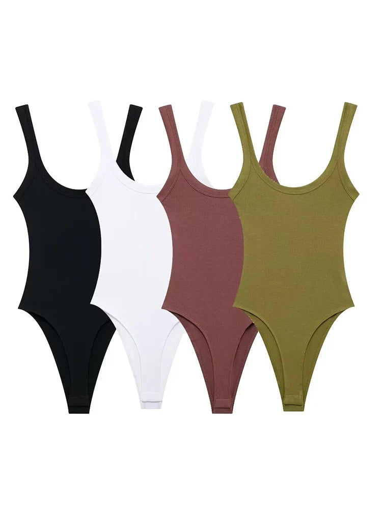 Stylish Women's Ribbed Bodysuit