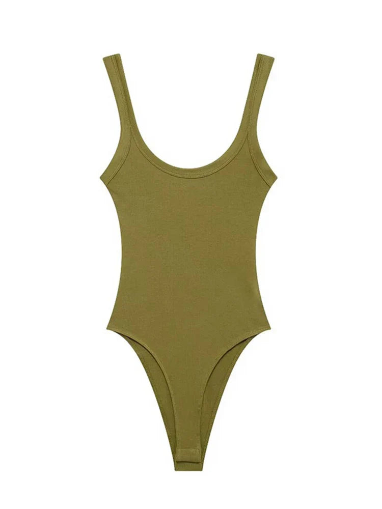 Stylish Women's Ribbed Bodysuit