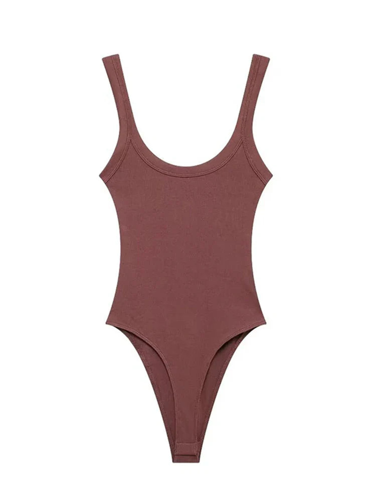 Stylish Women's Ribbed Bodysuit