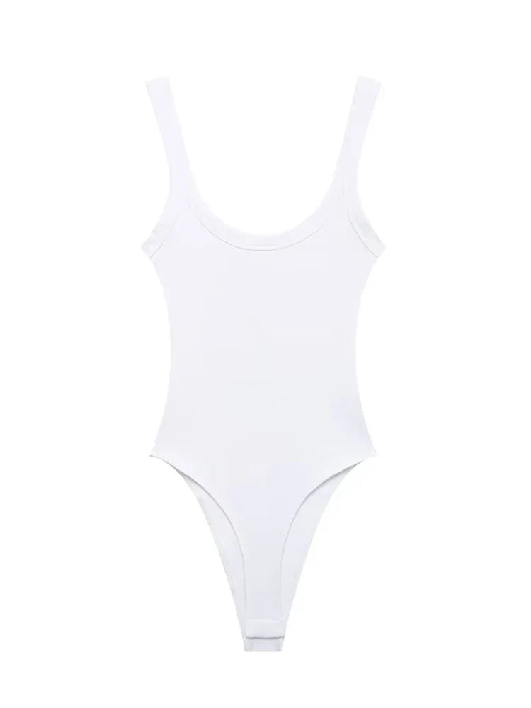 Stylish Women's Ribbed Bodysuit