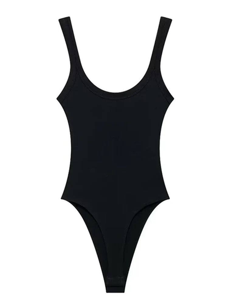 Stylish Women's Ribbed Bodysuit